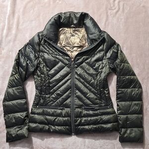 Bernardo Packable Down Puffer Jacket Golden Olive Size Small